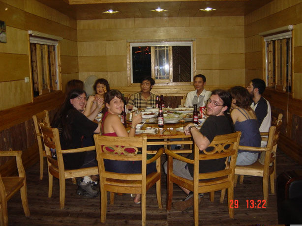 Pictured in a restaurant is Vincente and his friends. It was during a trip to China around 2004
